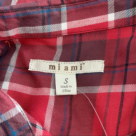Francesca’s Miami NWT Red & Black Plaid Button Down Tunic Top Small Women’s - Picture 9 of 12